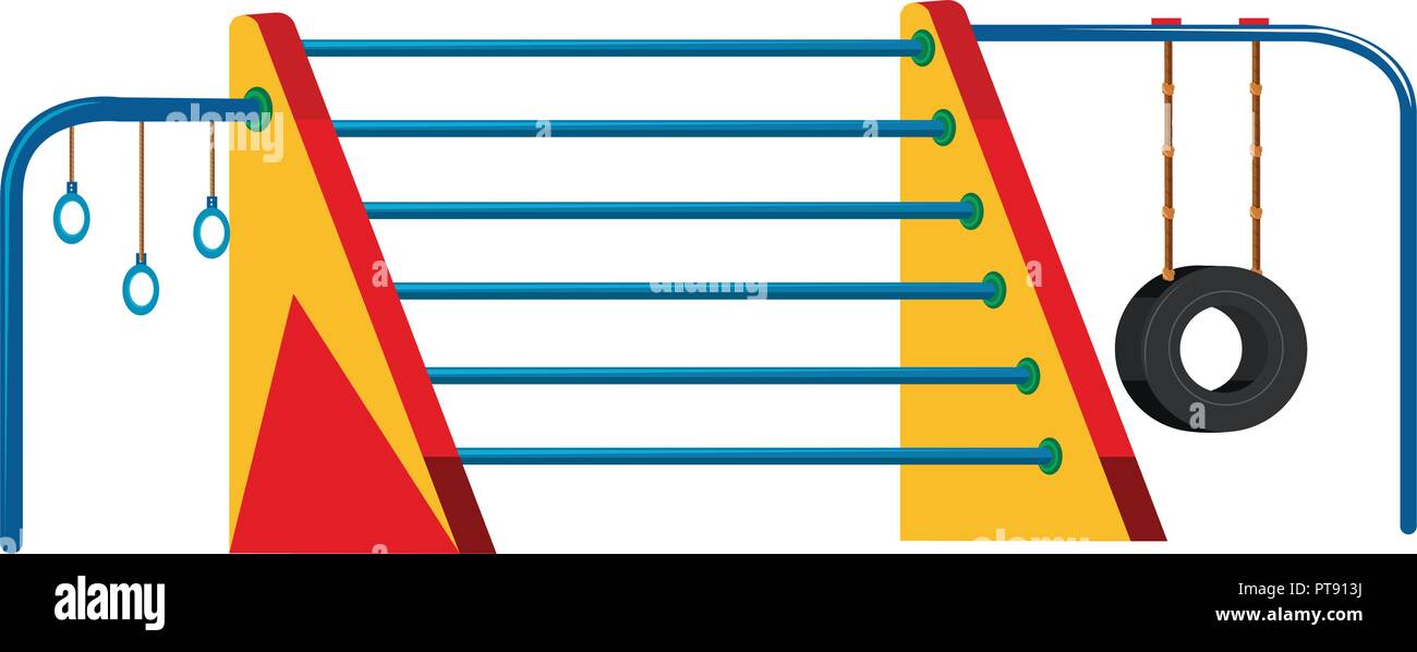 Outdoor playground horizontal bar set illustration Stock Vector Image