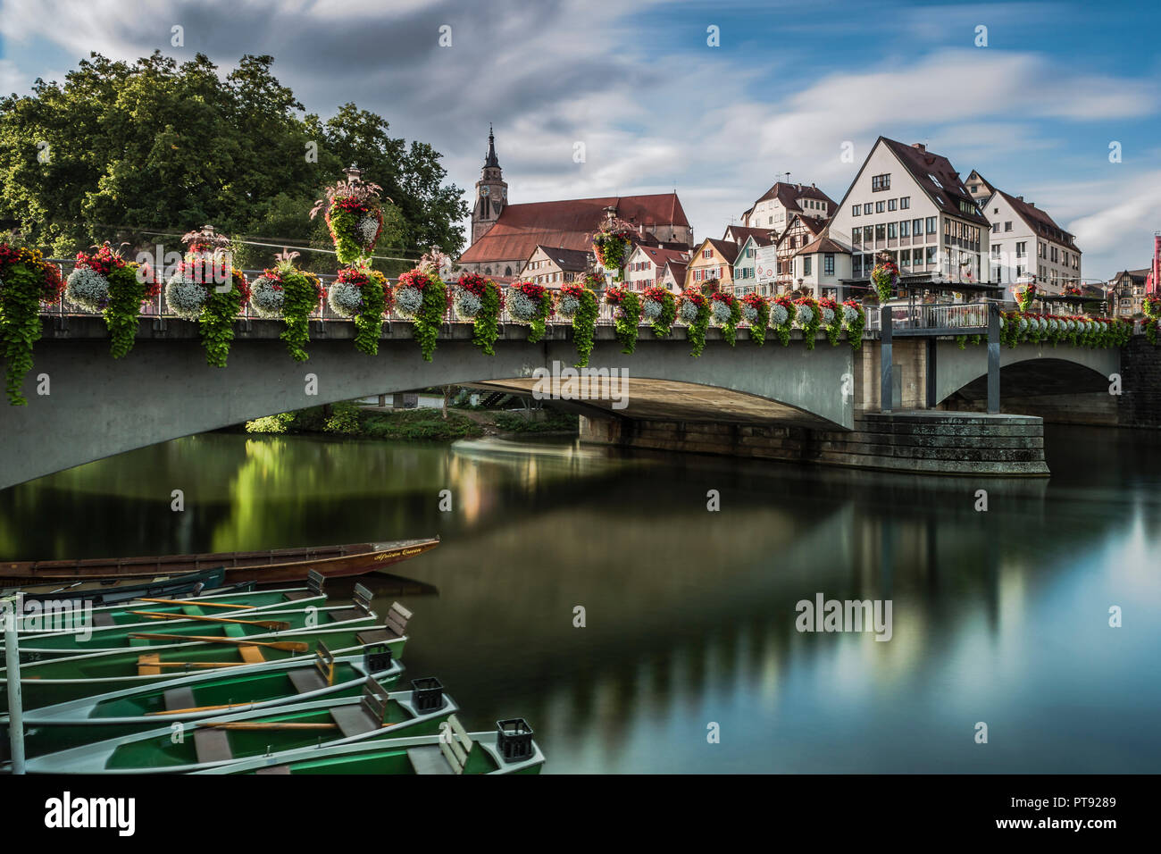 Tubingen on a late afternoon in summer. Stock Photo