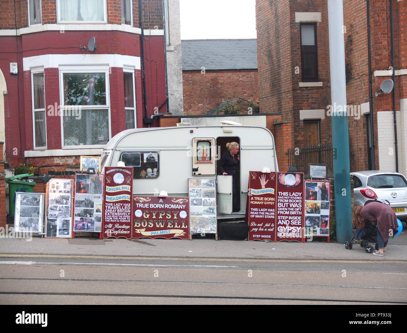 Caravan belonging to 'True Born Romany' Gypsy Boswell fortune teller