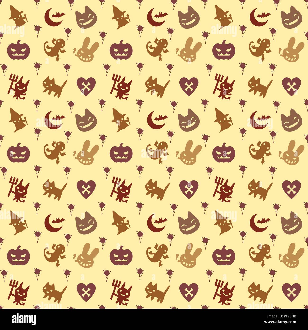 cute hallowen pattern background with pastel color Stock Vector