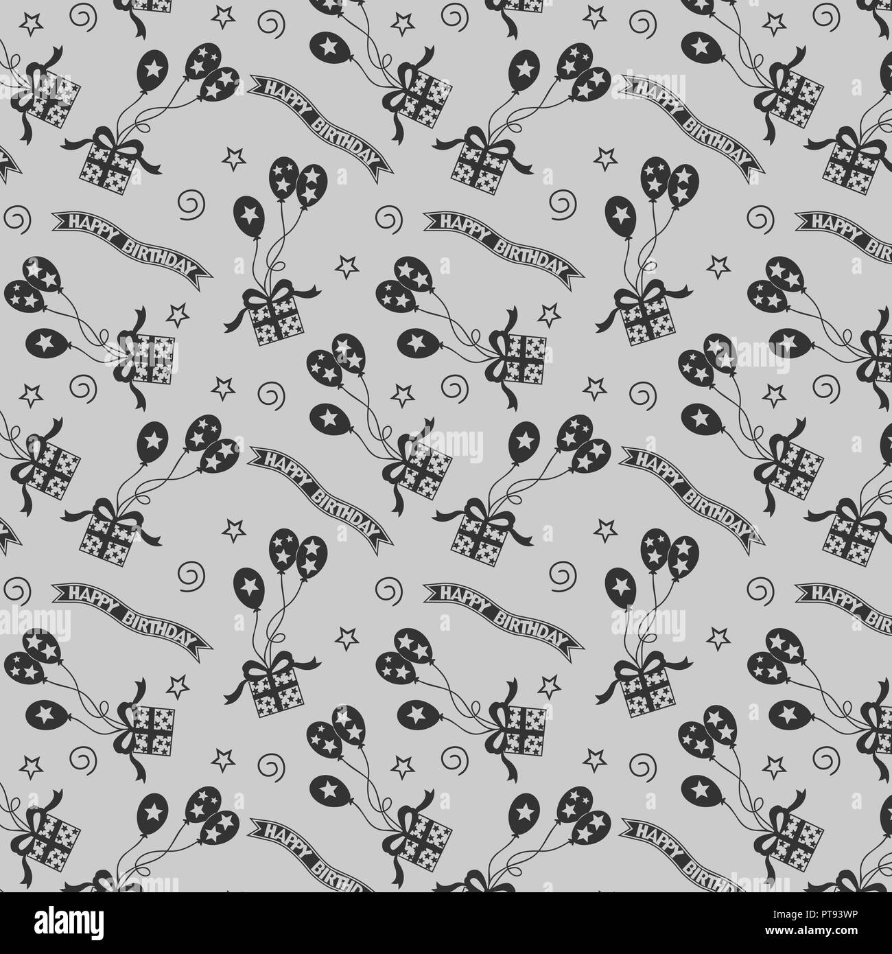 Simple Black With White Pattern Round Birthday Backdorp
