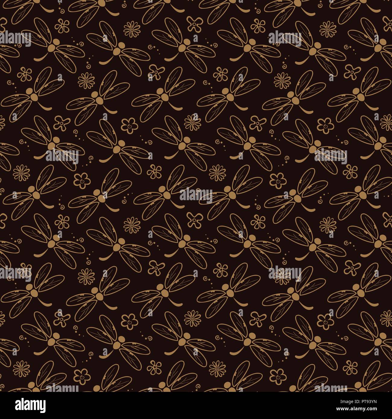 dragonfly pattern background with orange color Stock Vector Image & Art ...