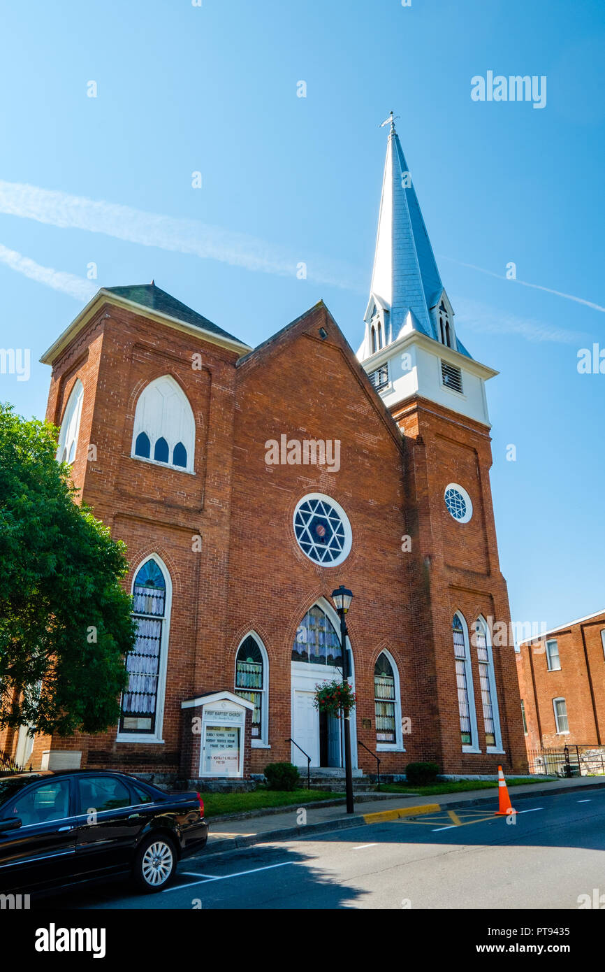 First Baptist Church, 103 North Main Street, Lexington, Virginia Stock Photo