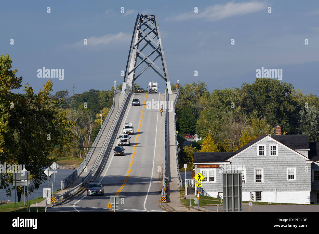 Lake Champlain Bridge seen from Crown Point, New York, USA Stock Photo