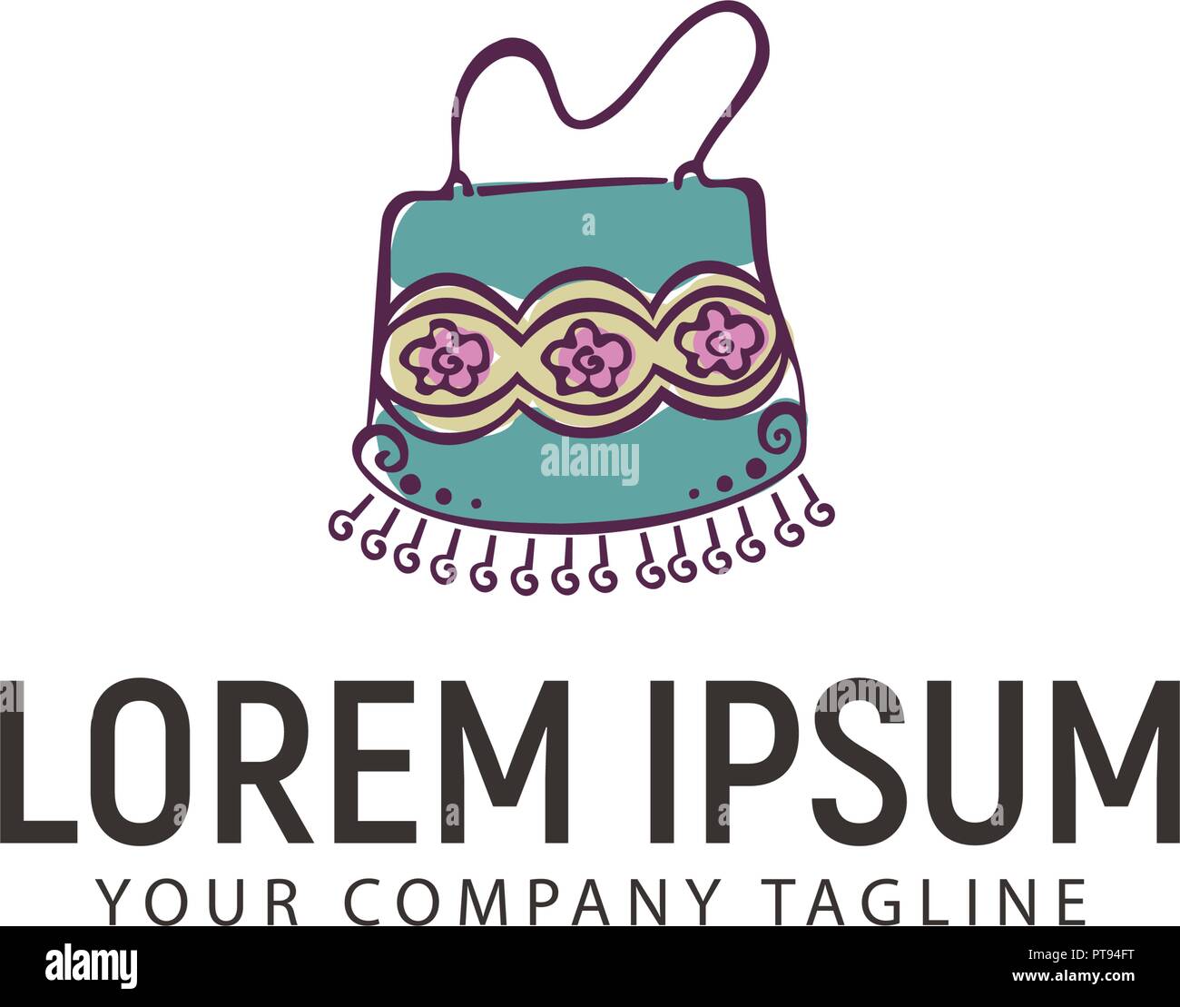 Women bag accessories logo hand drawn design concept template Stock Vector Image & Art Alamy