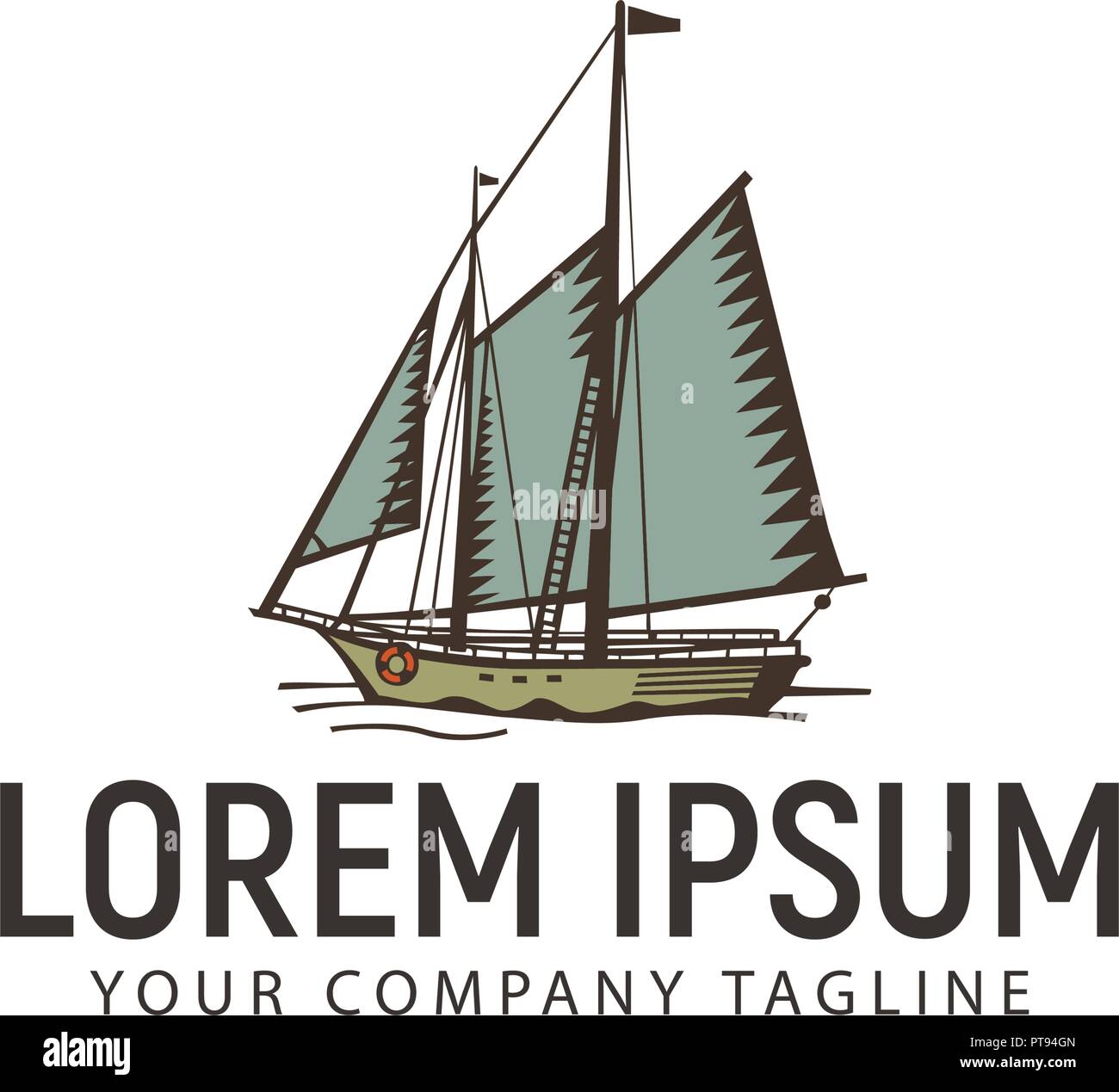 Ship marine vintage retro logo design concept template Stock Vector ...