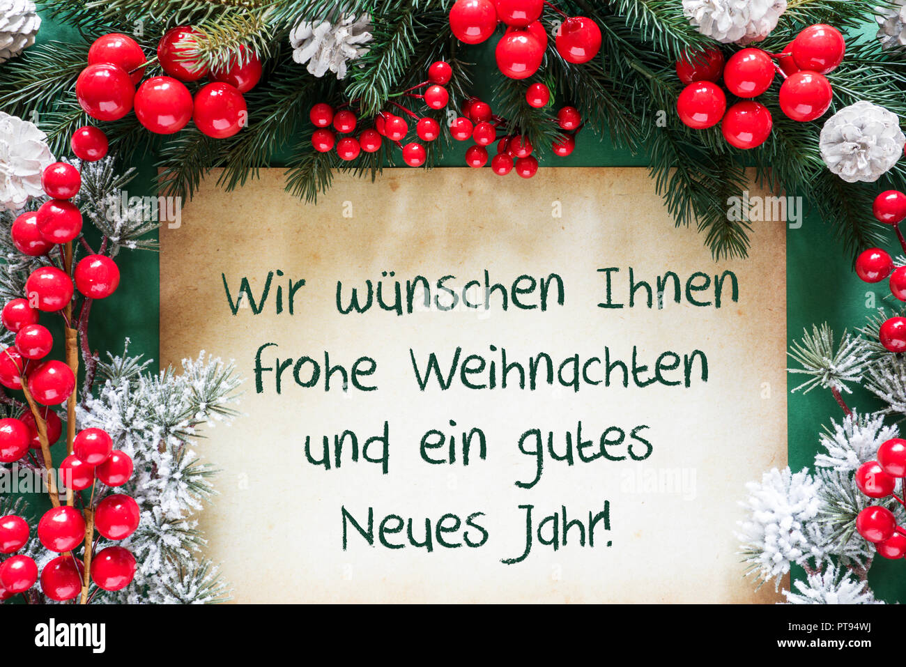 Christmas Decoration, Gutes Neues Jahr Means Happy New Year Stock Photo