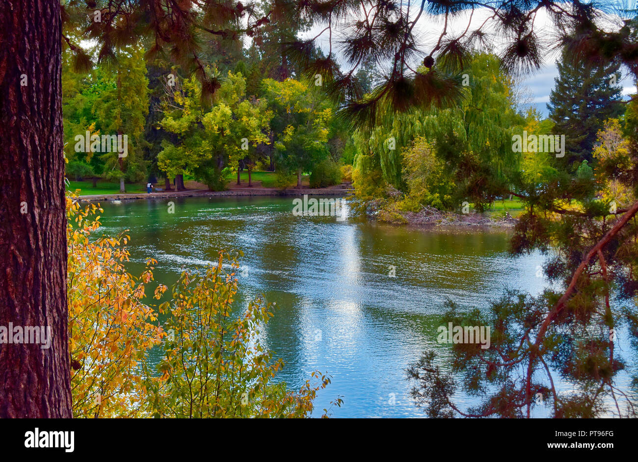 Fall Colors at Drake Park in Bend, Oregon Stock Photo