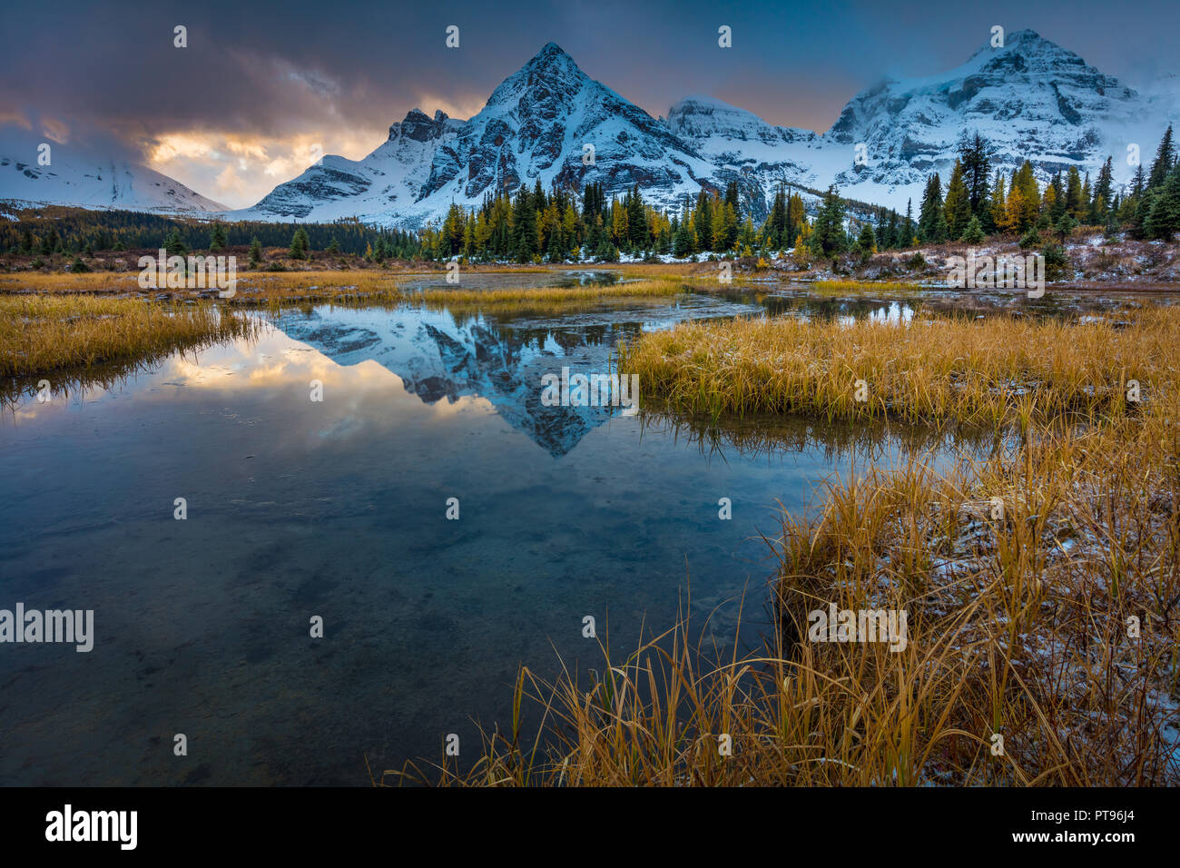 Mount Assiniboine Provincial Park is a provincial park in British Columbia, Canada, located around Mount Assiniboine. The park was established 1922. S Stock Photo