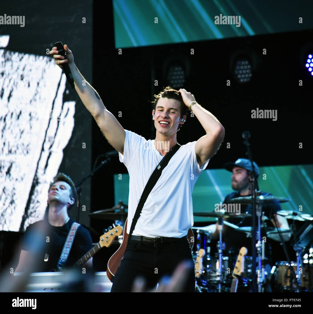 Shawn Mendes performing at 2018 NFL Kickoff Featuring Shawn Mendes