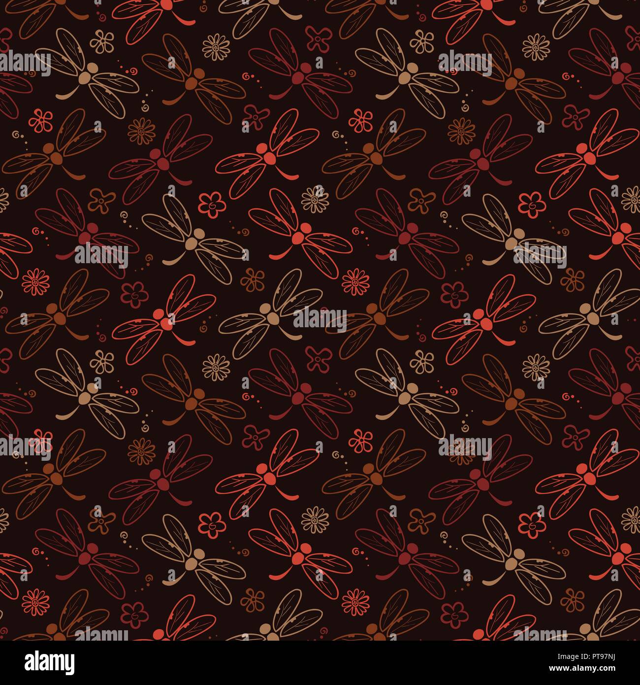 dragonfly pattern background with brown color Stock Vector Image & Art ...