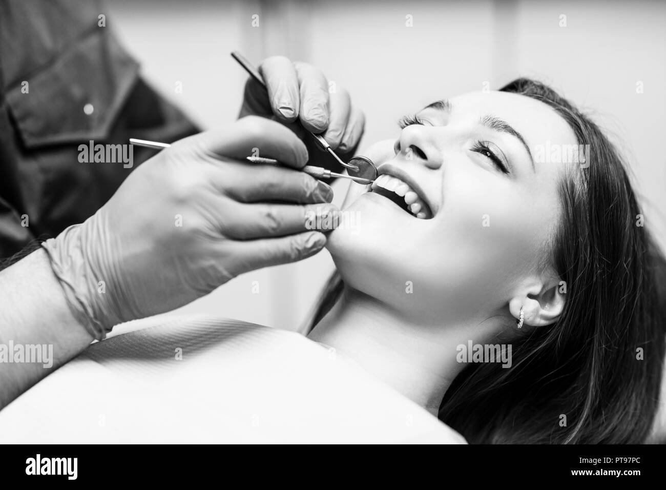 Young black woman female dentist Black and White Stock Photos & Images