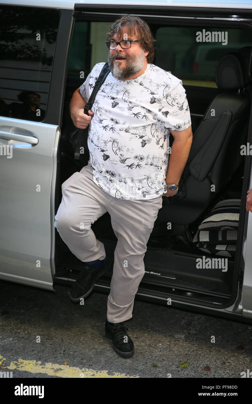 Jack Black Arriving At Bbc Radio Two Studios To Promote His New Film The House With A Clock In Its Walls London Featuring Jack Black Where London United Kingdom When 07