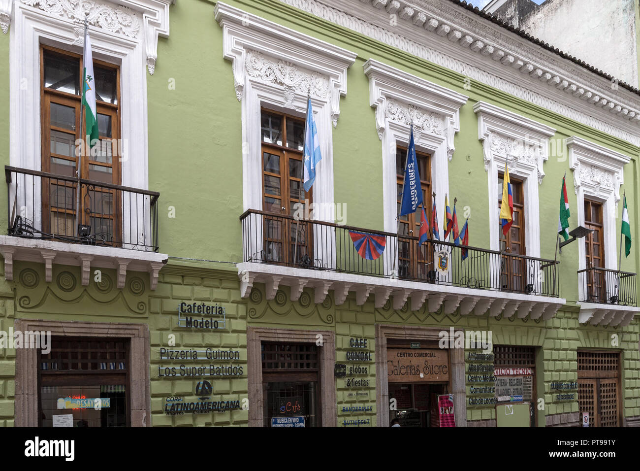 Colonial building UNESCO World heritage Centre Quito Ecuador Stock