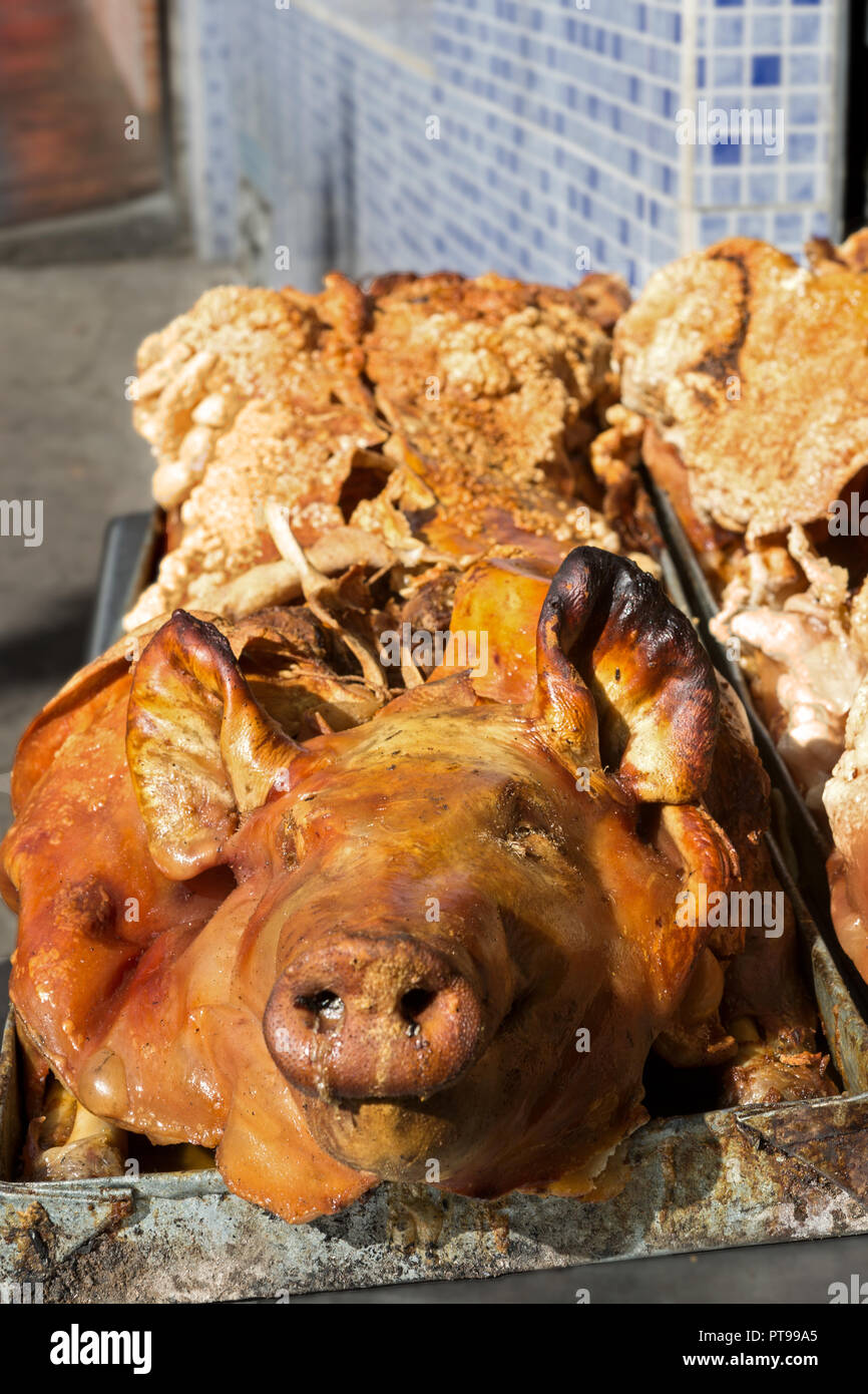 Hornados or Roast Pig Saint John of Sangolqui food market, Ecuador Stock  Photo - Alamy