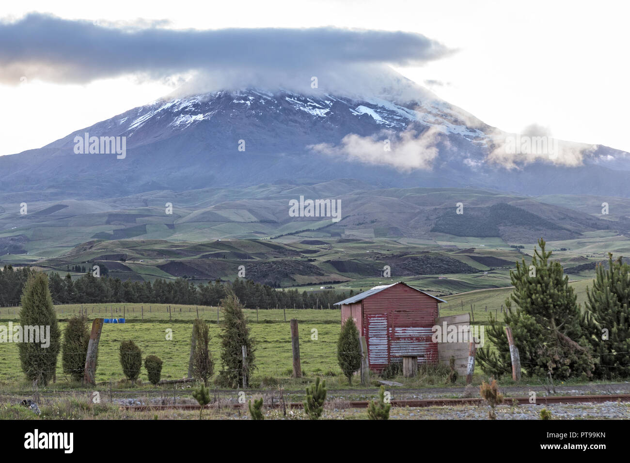 Chimborazo Volcano Urbina Train Station Ecuador Stock Photo Alamy