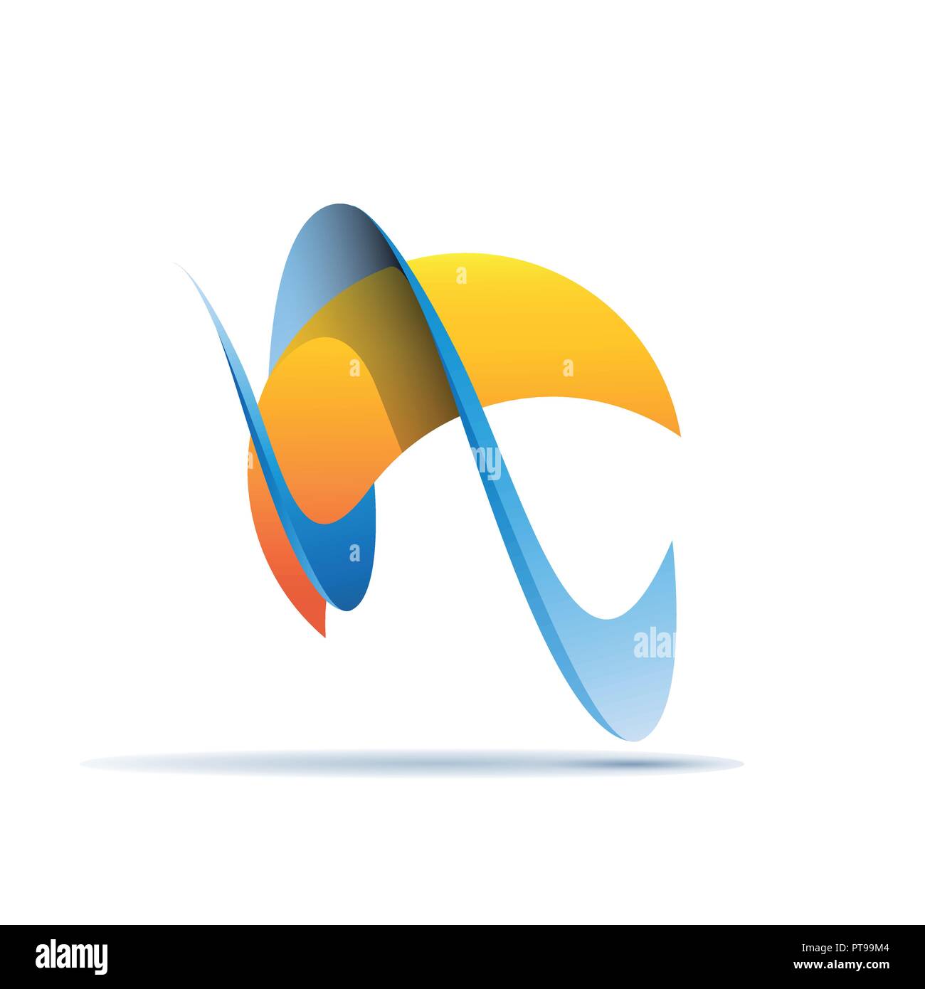 Vector sun with clouds, astract shape Stock Vector