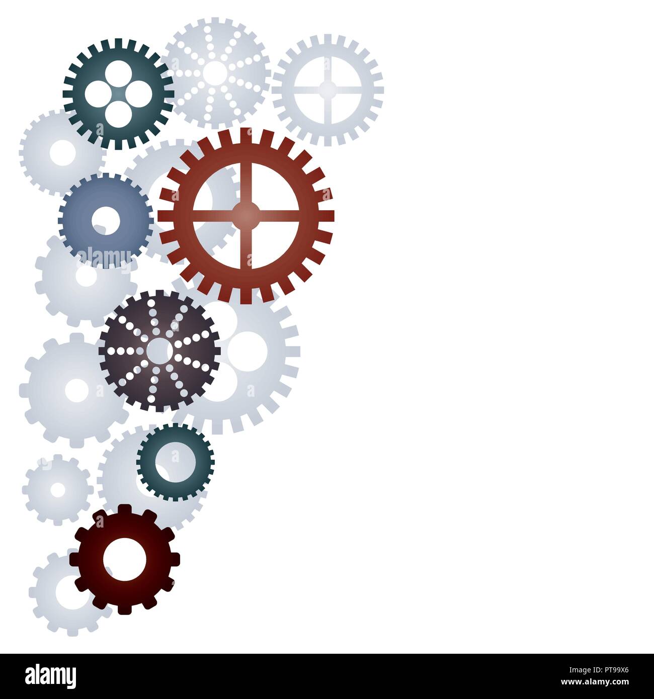 Vector abstract gears background in flat design Stock Vector