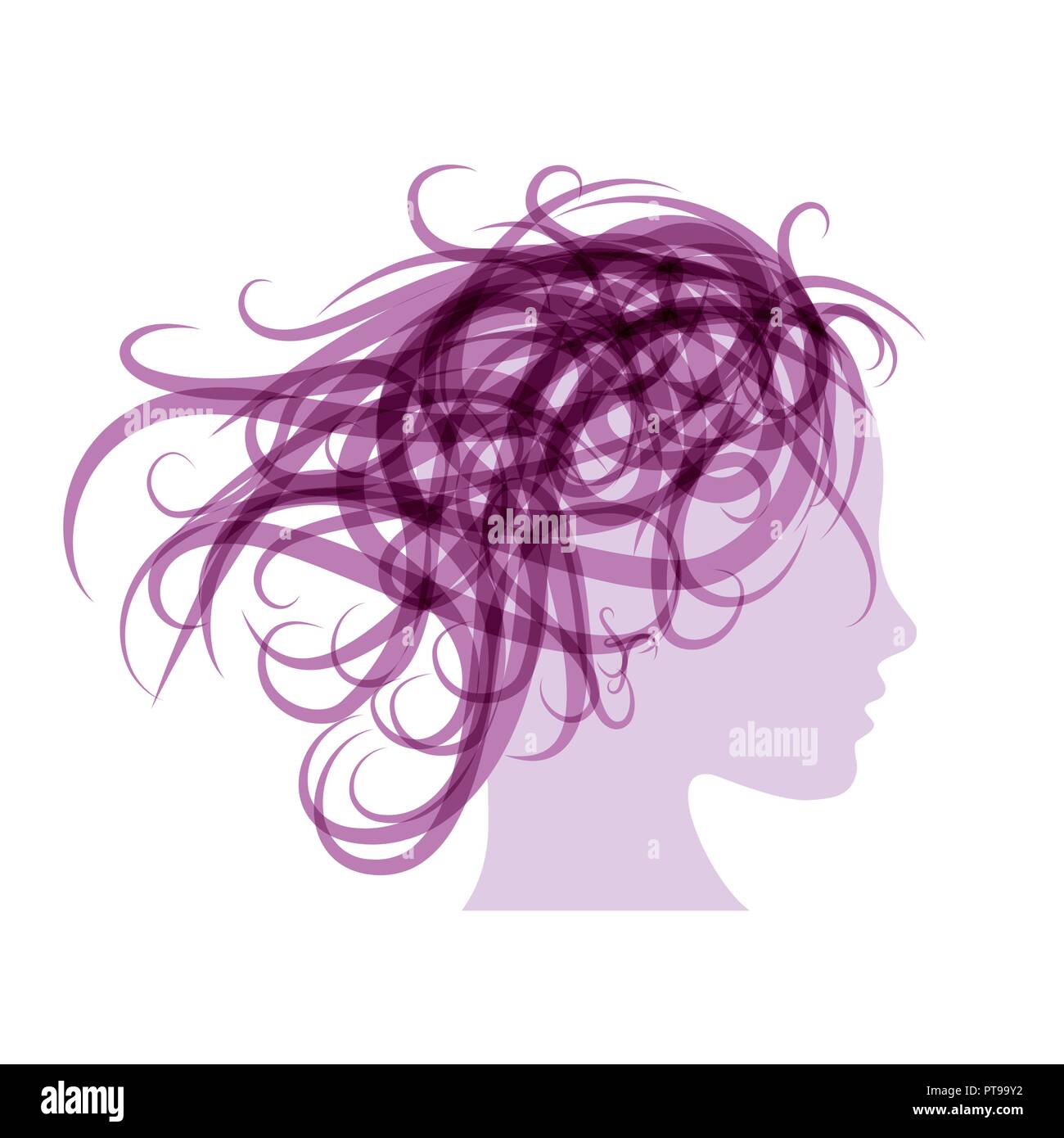 Purple Vector sign beauty hair Stock Vector
