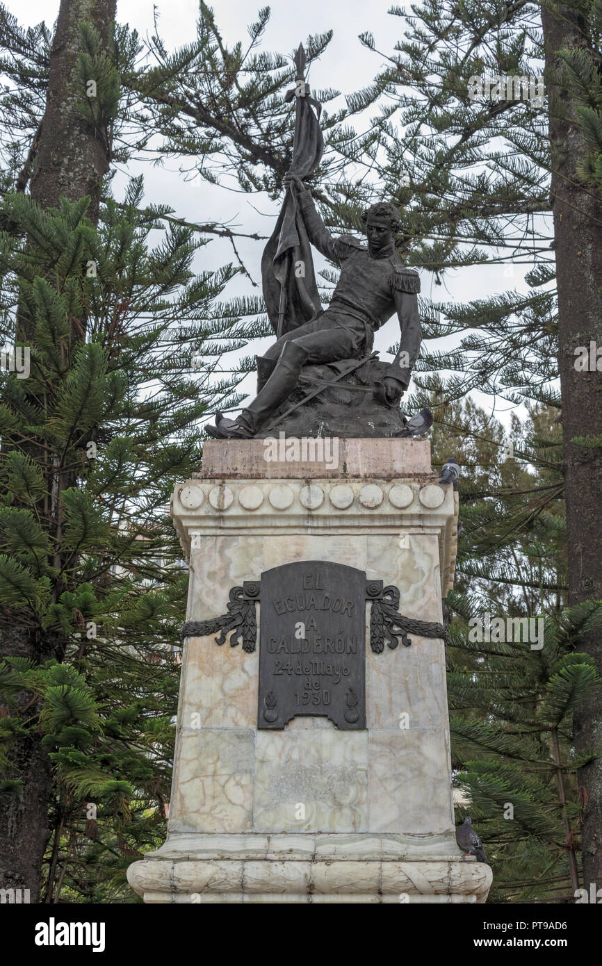 Statue 24/5/1930 marking the revolution Parque Abdon Calderon Cuenca ...