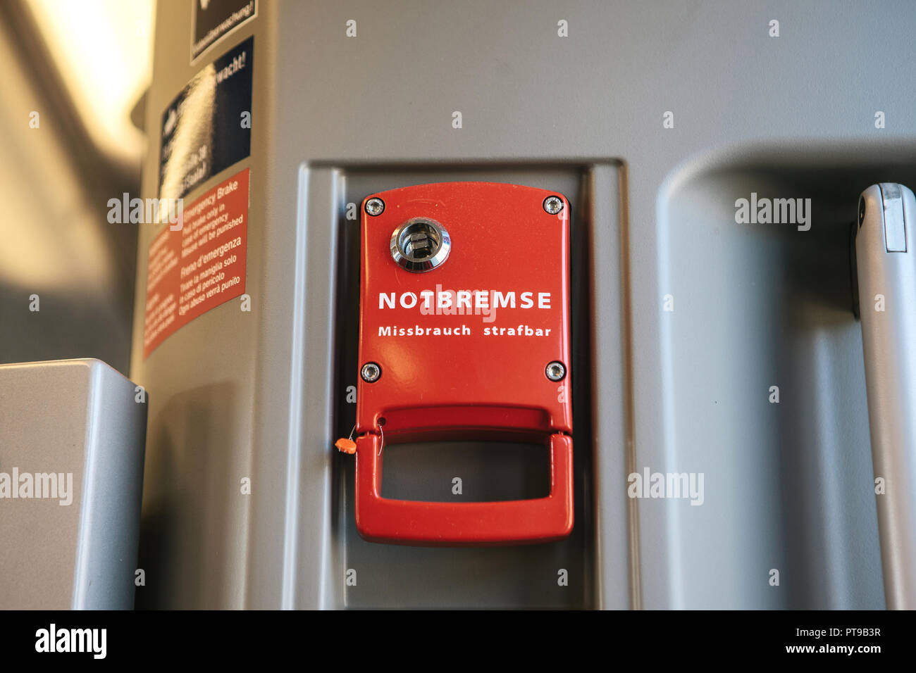Emergency stop button in red hires stock photography and images Alamy