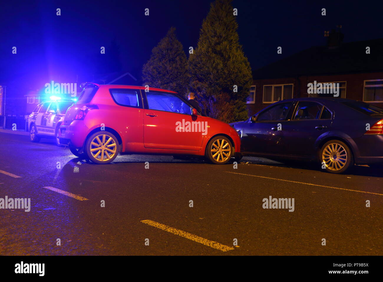 The scene of a RTC on Astley Lane in Swillington, Leeds, where it is