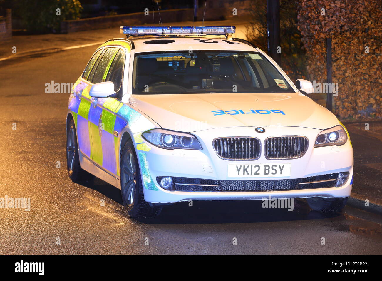 Uk police car night hi-res stock photography and images - Alamy