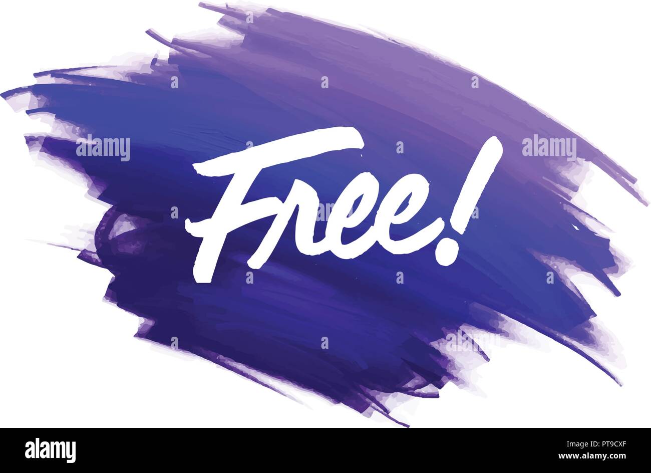Hand-written lettering brush phrase free with watercolor background Stock Vector