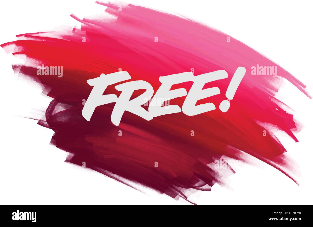 Hand-written lettering brush phrase Free with watercolor background Stock Vector