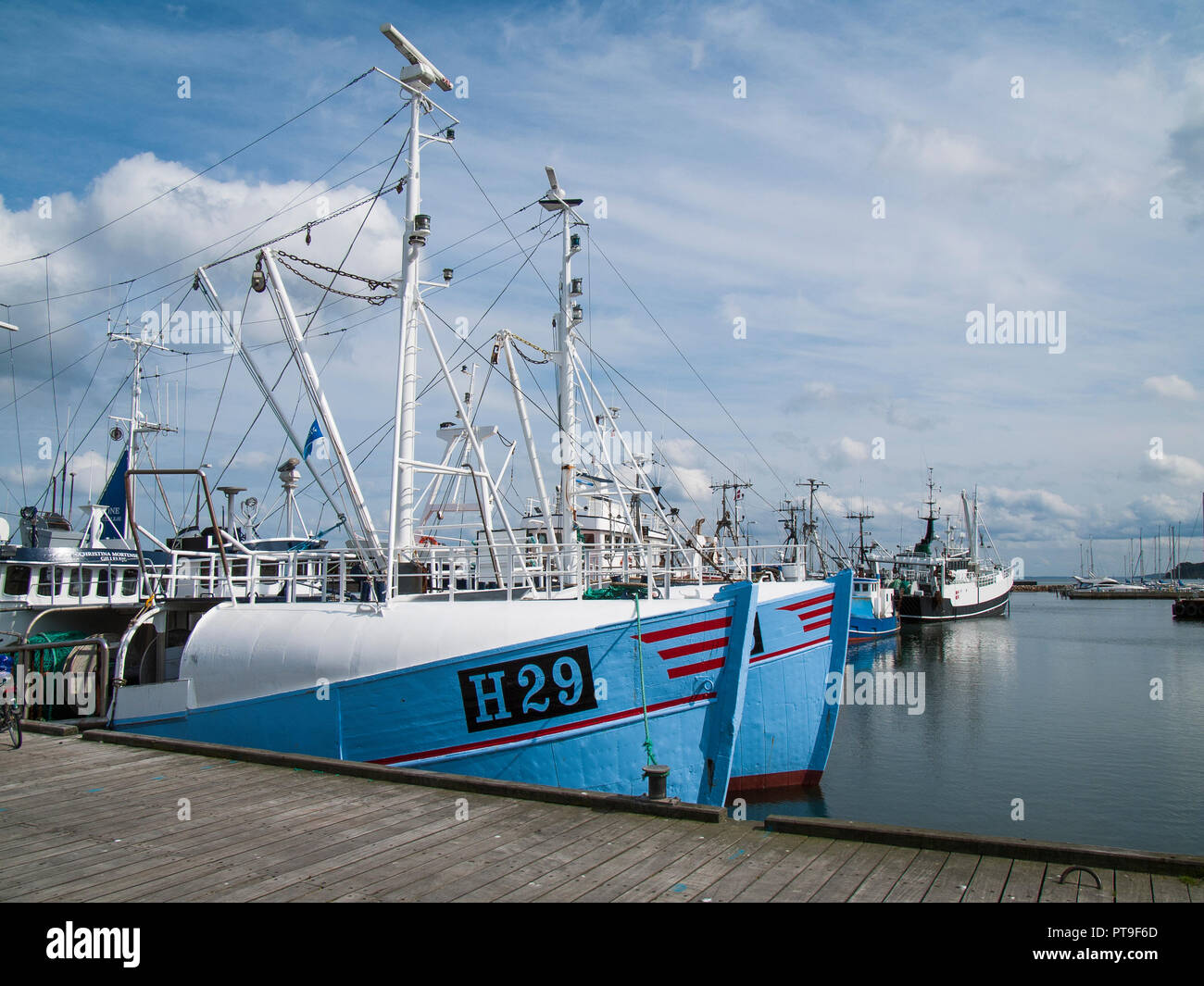 Idyllic Scene from the Fishing Port of Gilleleje, Denmark. Stock Photo