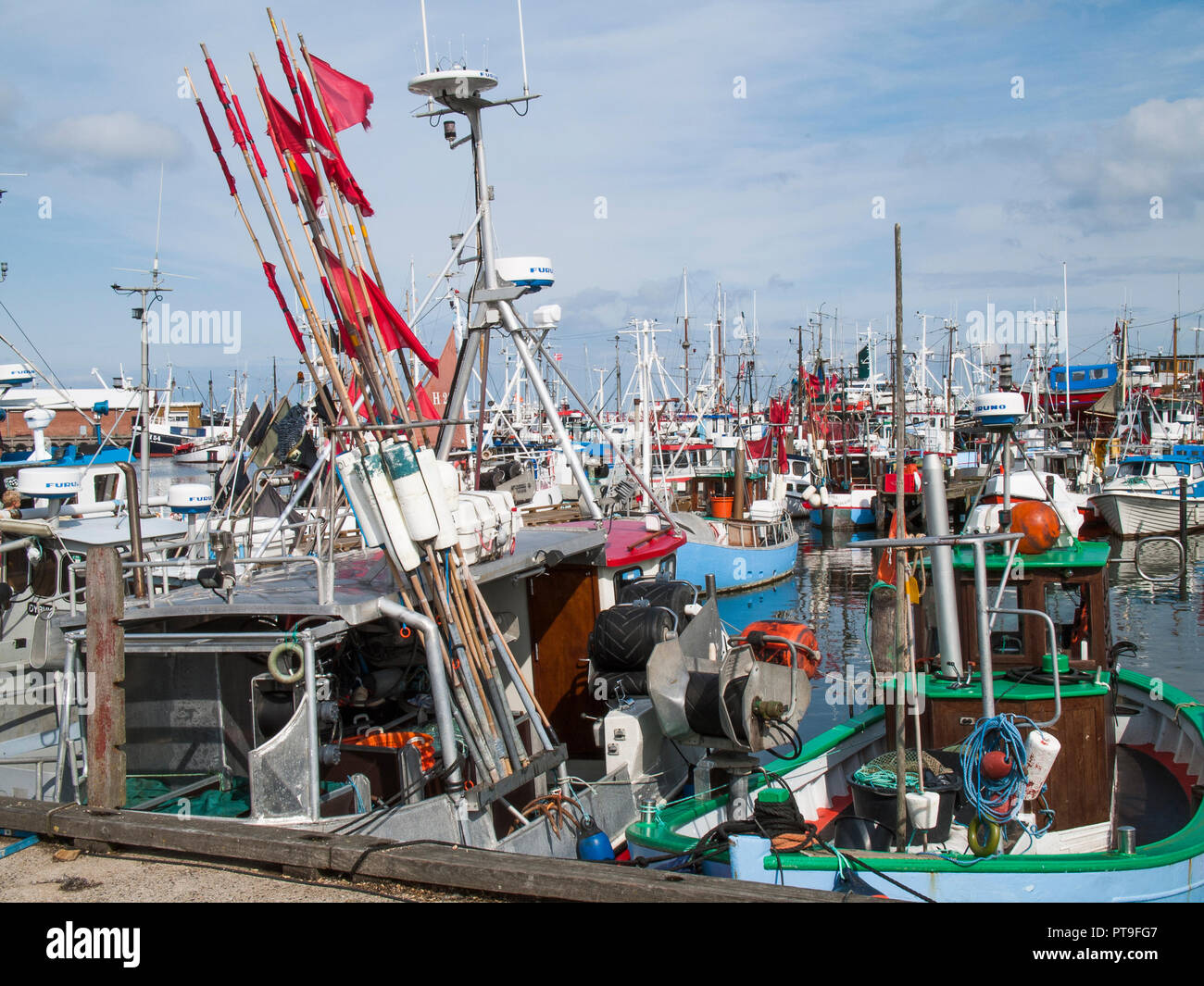 Idyllic Scene from the Fishing Port of Gilleleje, Denmark. Stock Photo