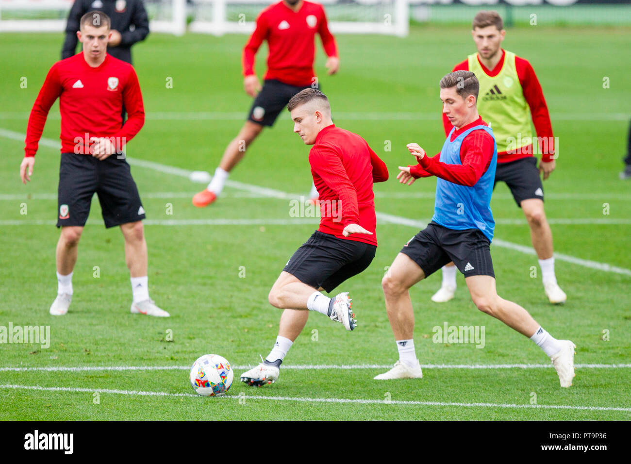 Hensol Wales Uk 8th October 18 Declan John Is Pressured By Harry Wilson During Wales National Team Training Ahead Of The International Challenge Match Against Spain And The Uefa Nations League Match Hensol Wales Uk 8th October 18 Declan John Is Pressured By Harry Wilson During Wales National Team Training Ahead Of The International Challenge Match Against Spain And The Uefa Nations League Match