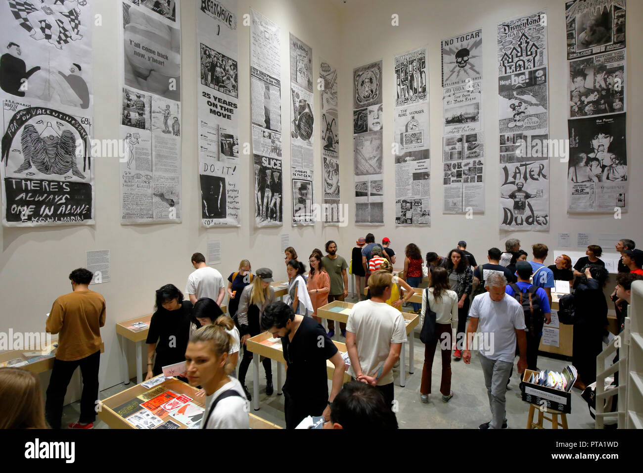 People in the Zine exhibit of the 2018 New York Art Book Fair at MoMA PS1  Stock Photo - Alamy