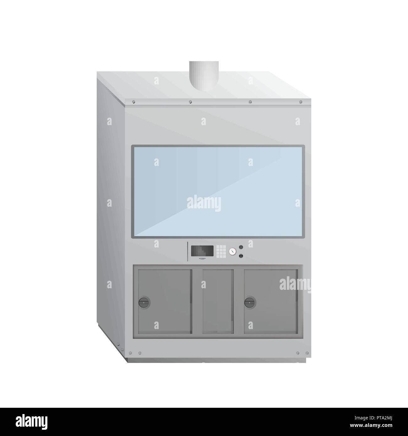 Fume cupboard. Medical laboratory. Equipment for experiments. Vector