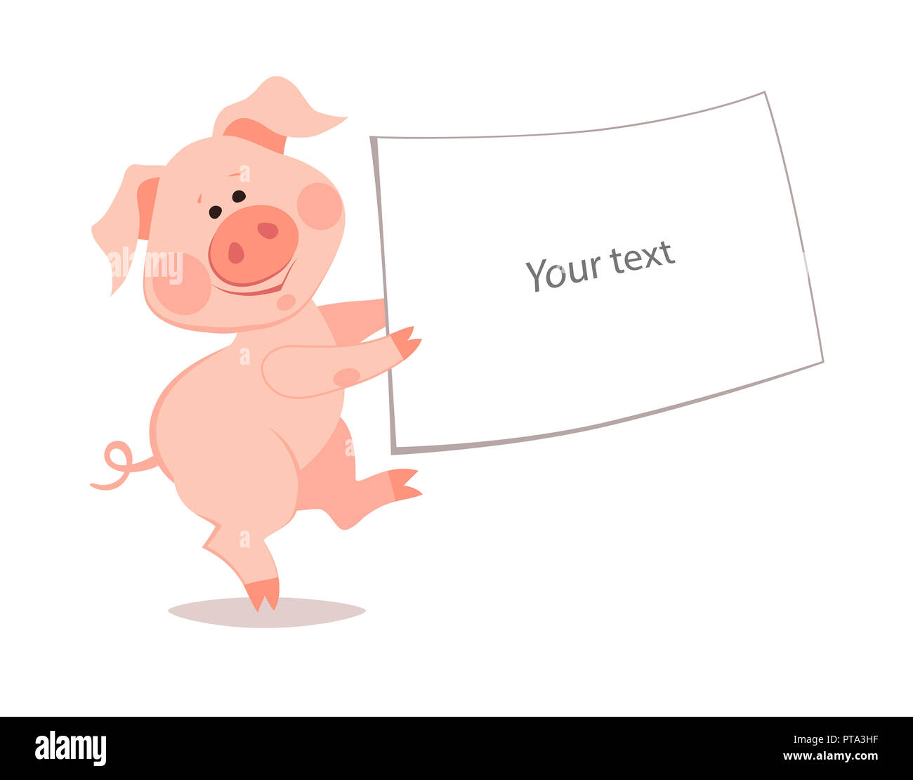 Cartoon little pig. The year of the pig. Chinese New Year. Stock Photo