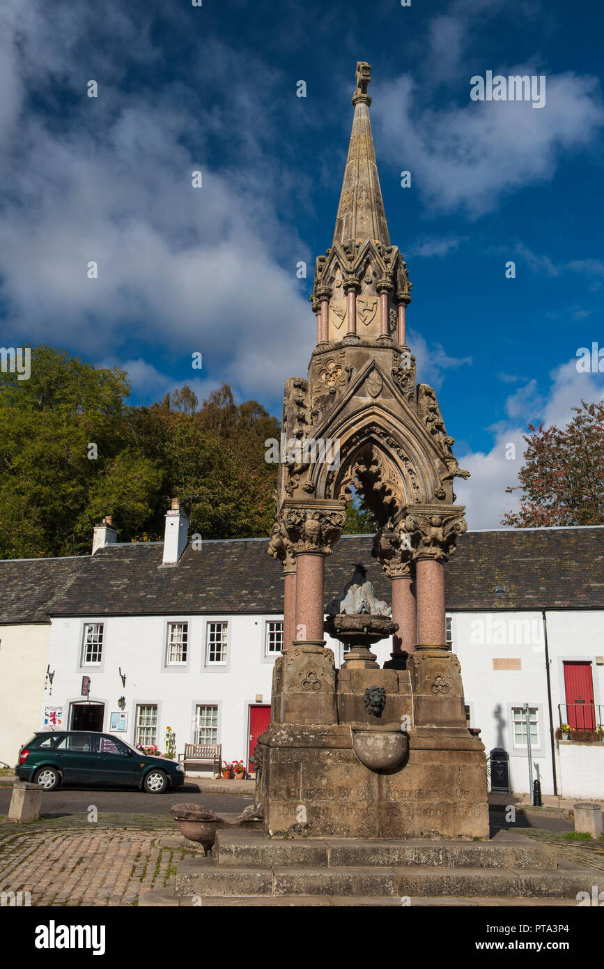 Atholl Memorial Fountain, The Cross, Dunkeld, Perthshire, Scotland. Stock Photo