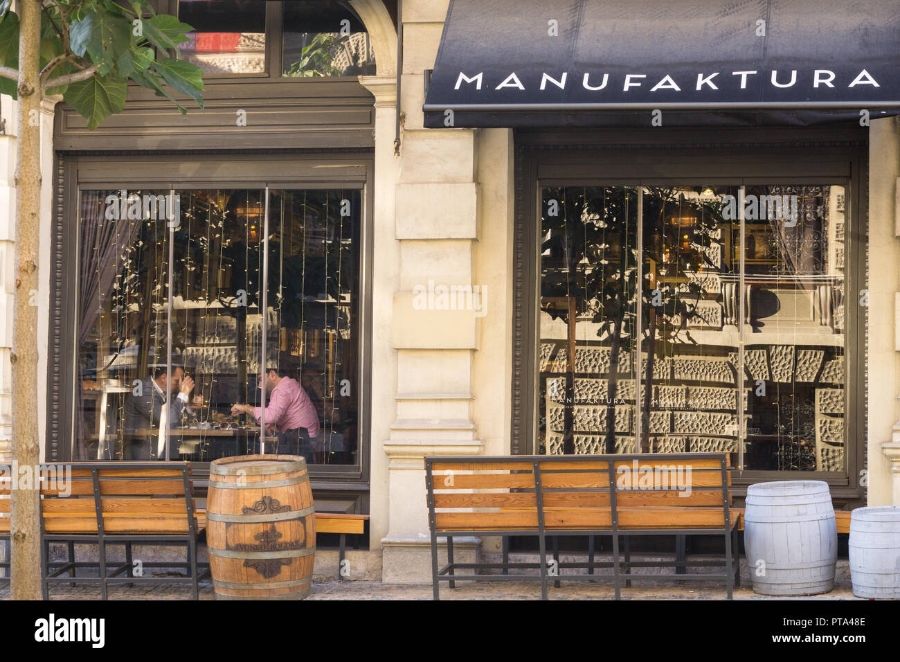 Exterior of the Manufaktura restaurant in Belgrade, Serbia. Stock Photo