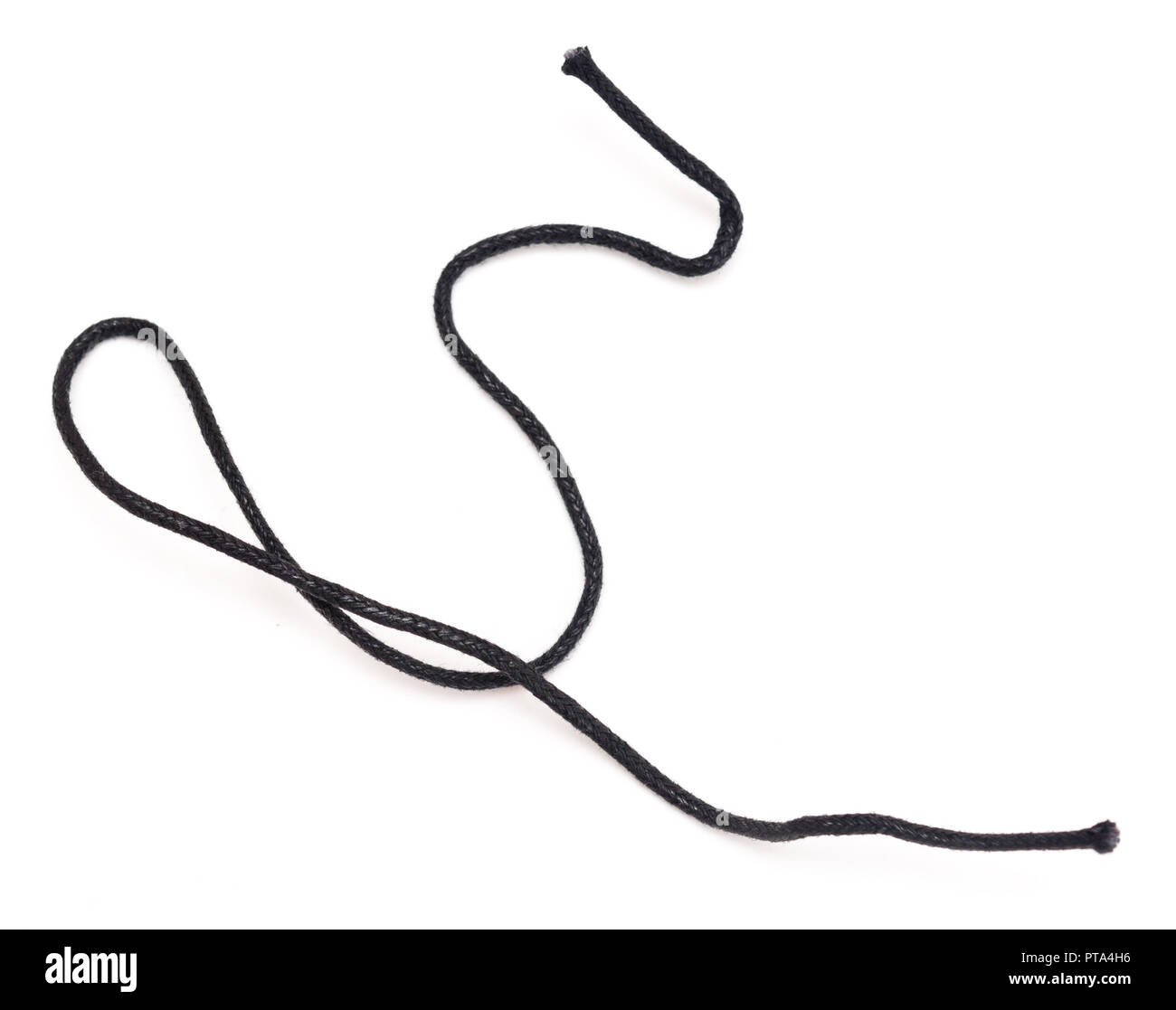 Black rope isolated on white background Stock Photo Alamy