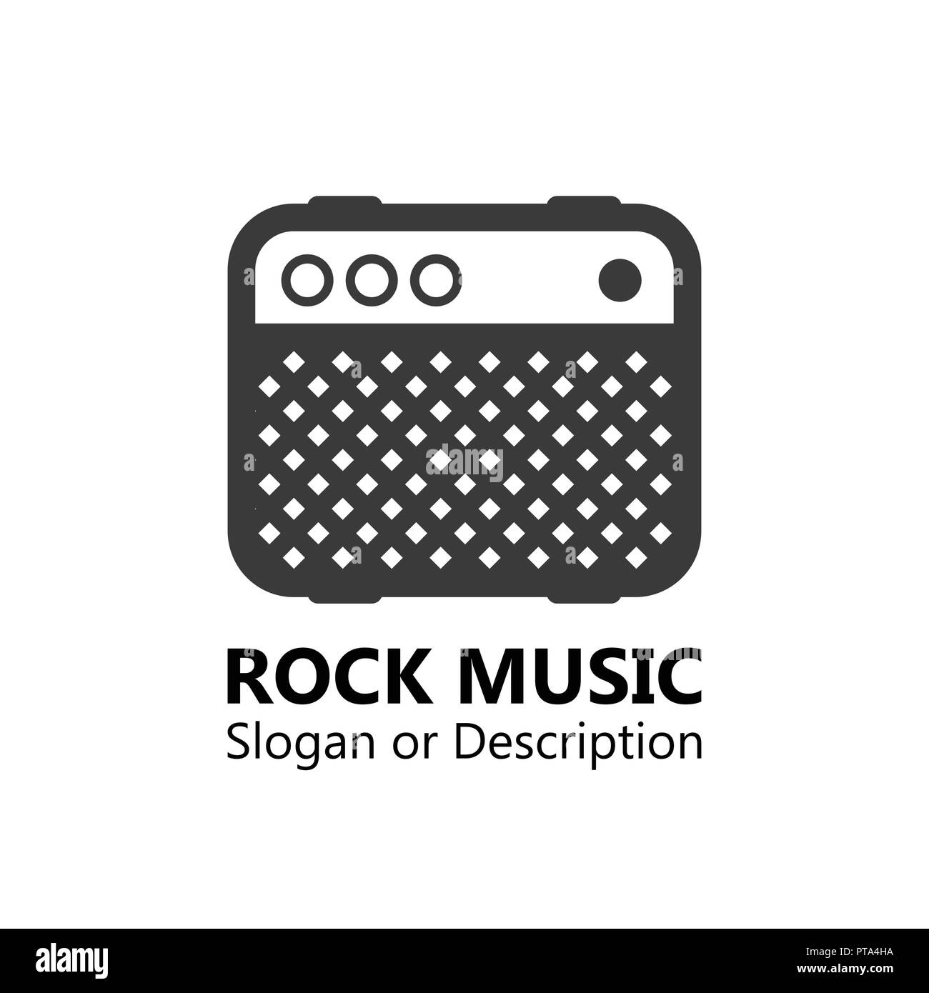 Logo for Music Market. Guitar Amplifiers with Caption and Slogan ...
