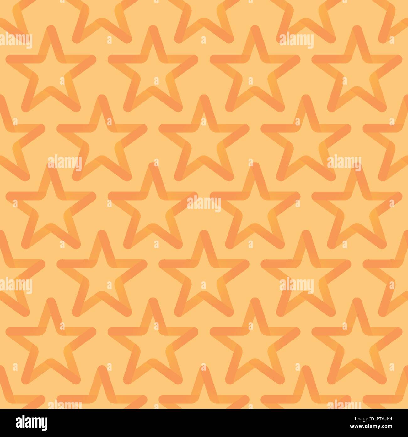 Seamless Looped Pattern with Stars. Vector Orange Background. Stock Vector