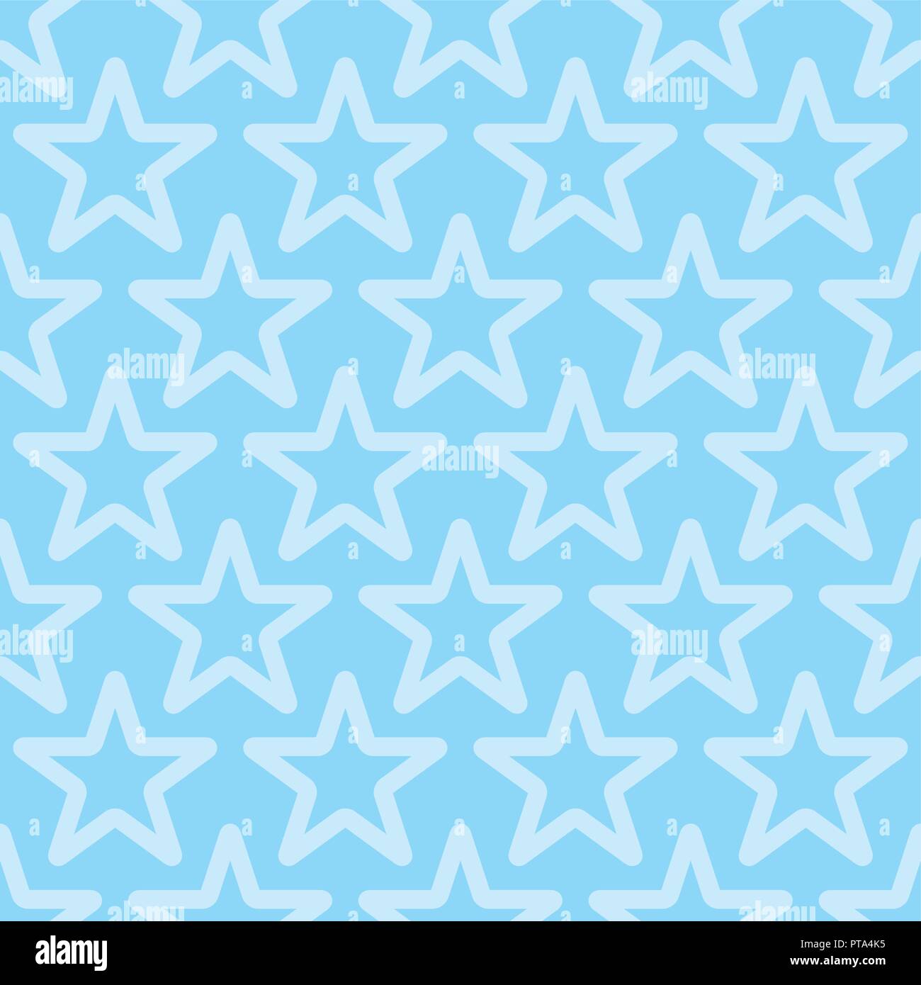 Vector Seamless Background Blue color with Stars Stock Vector