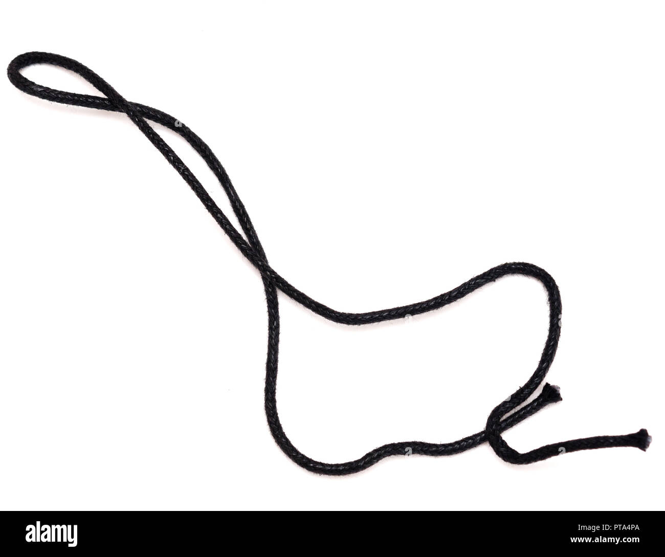 Black rope isolated on white background Stock Photo Alamy