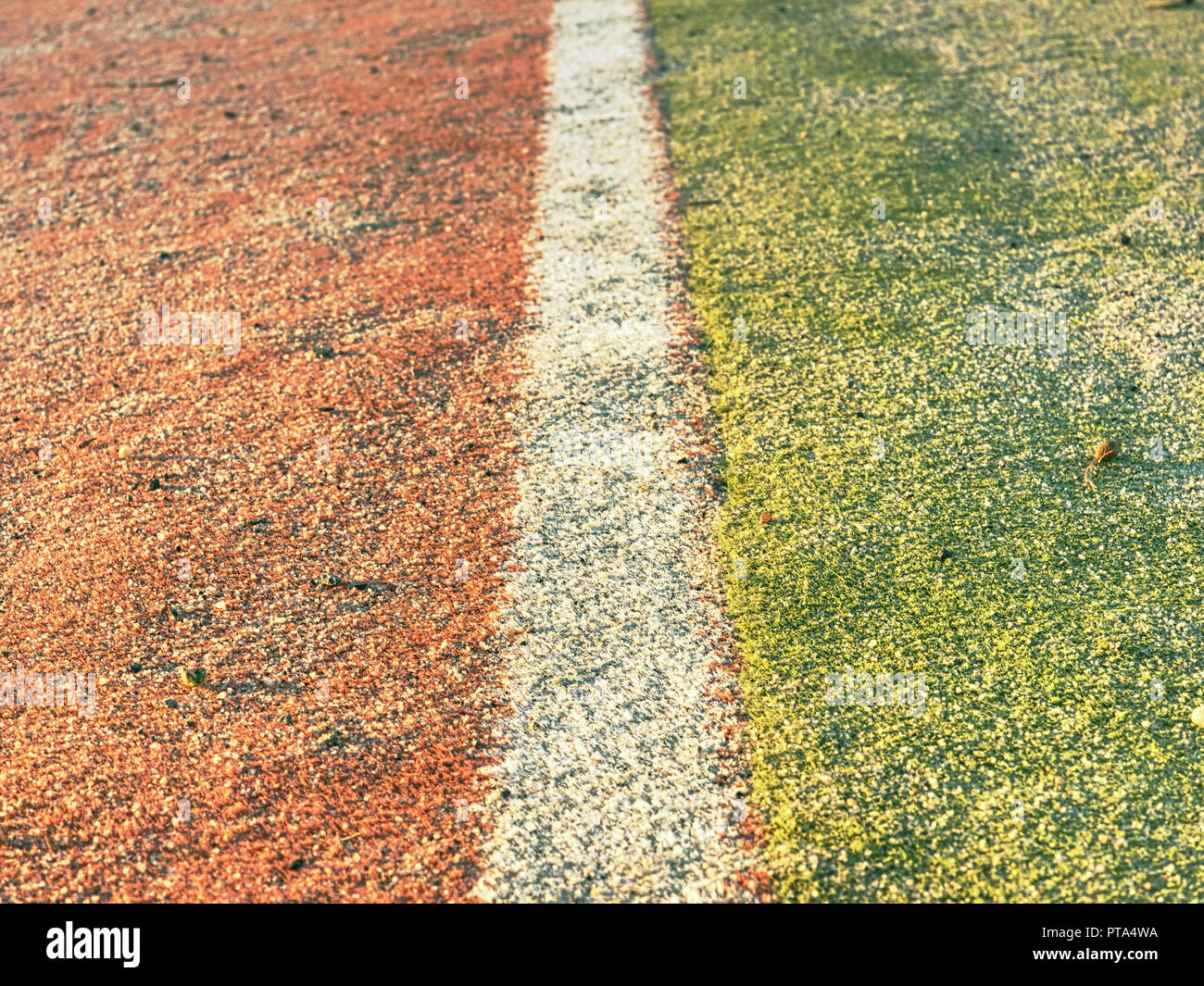 Border line in handball playing field. The outdoor handball playground