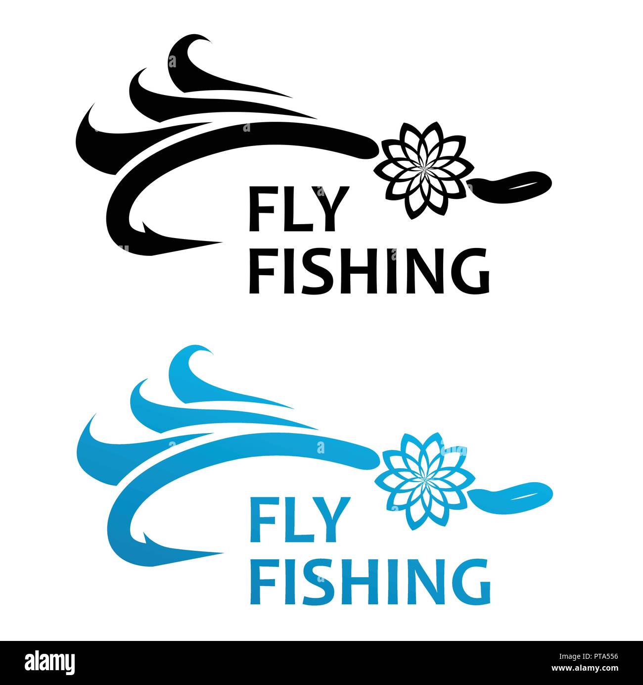 Fly Fishing Vector Illustration isolated on white Stock Vector Image ...