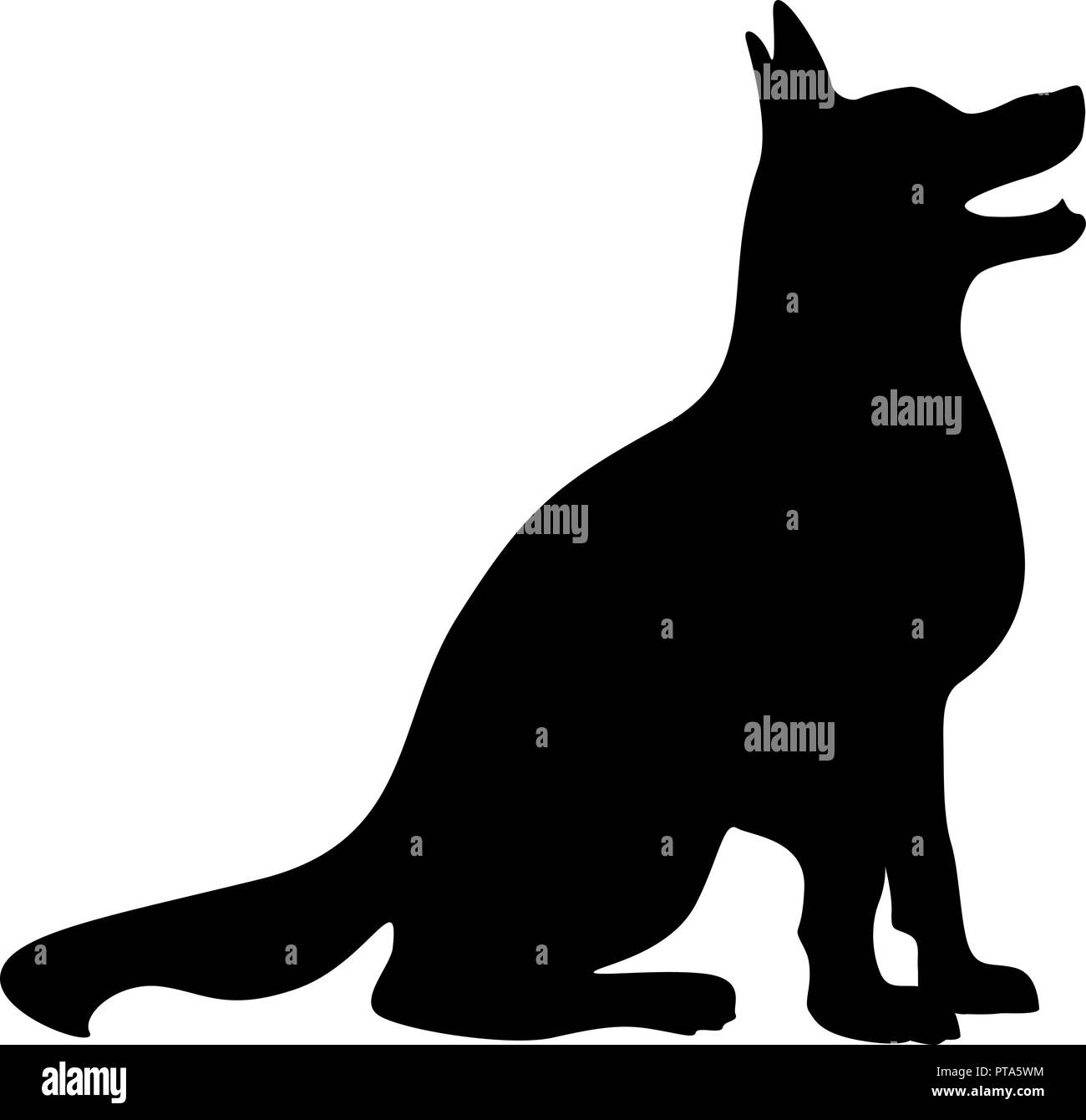 Dog Silhouette Vector Illustration Stock Vector
