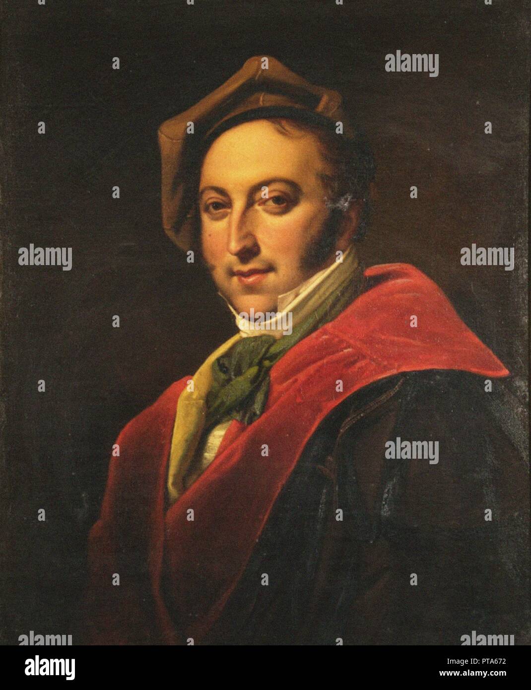 Portrait of the composer Gioachino Antonio Rossini (1792-1868). Creator: Anonymous. Stock Photo
