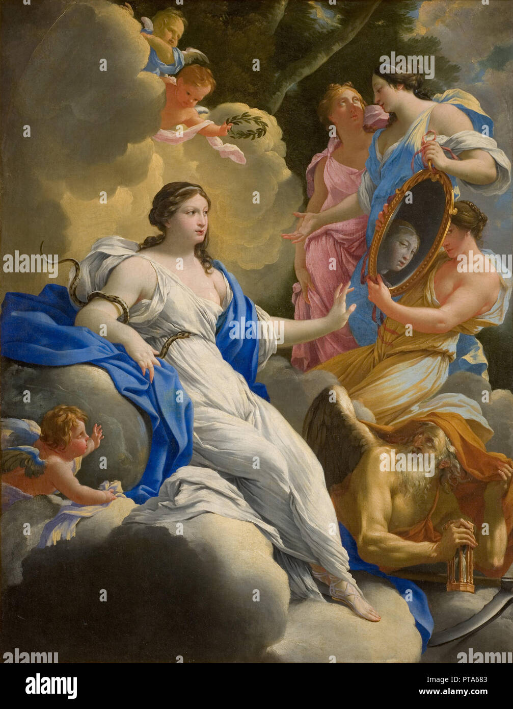 Allegory of Prudence, 1645. Creator: Vouet, Simon (1590-1649). Stock Photo