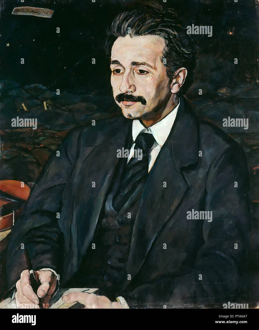Portrait of Albert Einstein (1879-1955), 1917. Creator: Büttner, Erich (1889-1936). Stock Photo