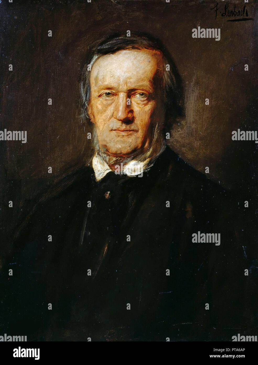 Portrait of Richard Wagner (1813-1883). Creator: Lenbach, Franz, von (1836-1904). Stock Photo