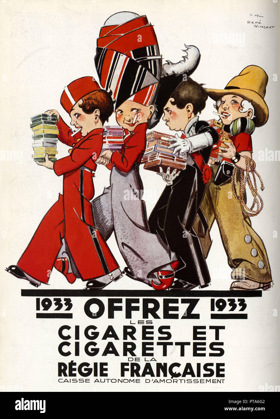 Cigarettes de la re?gie Franc?aise, 1932. Creator: Vincent, René (1879-1936  Stock Photo